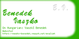 benedek vaszko business card