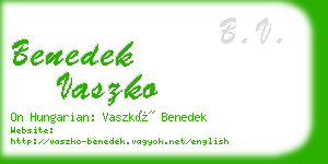benedek vaszko business card